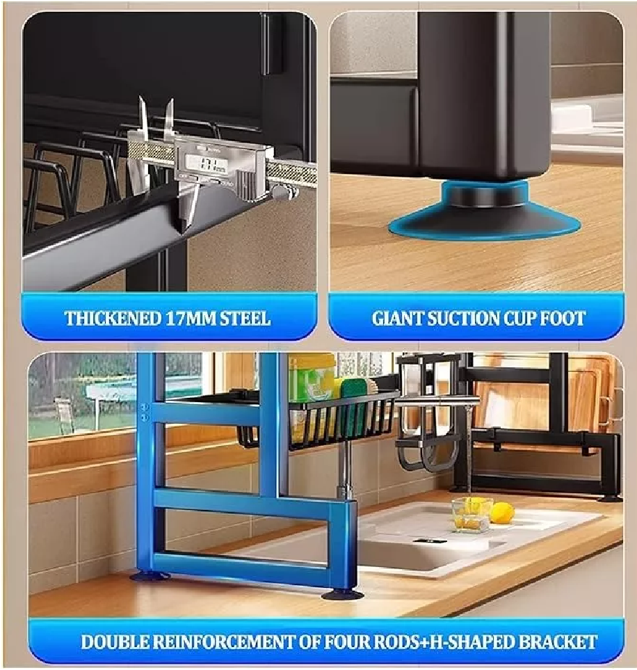 🍽️ Escurridor de Platos con Almacenamiento — Organiza, Escurre y Ahorra Espacio