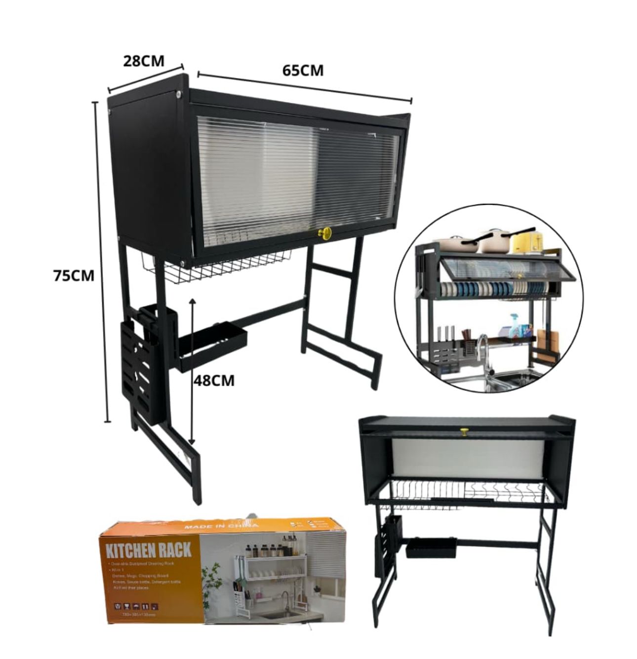 🍽️ Escurridor de Platos con Almacenamiento — Organiza, Escurre y Ahorra Espacio